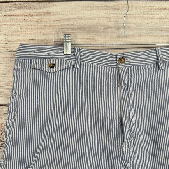 Polo Ralph Lauren Stretch Straight Fit Seersucker Striped Shorts Men's 40 Blue - Picture 3 of 10